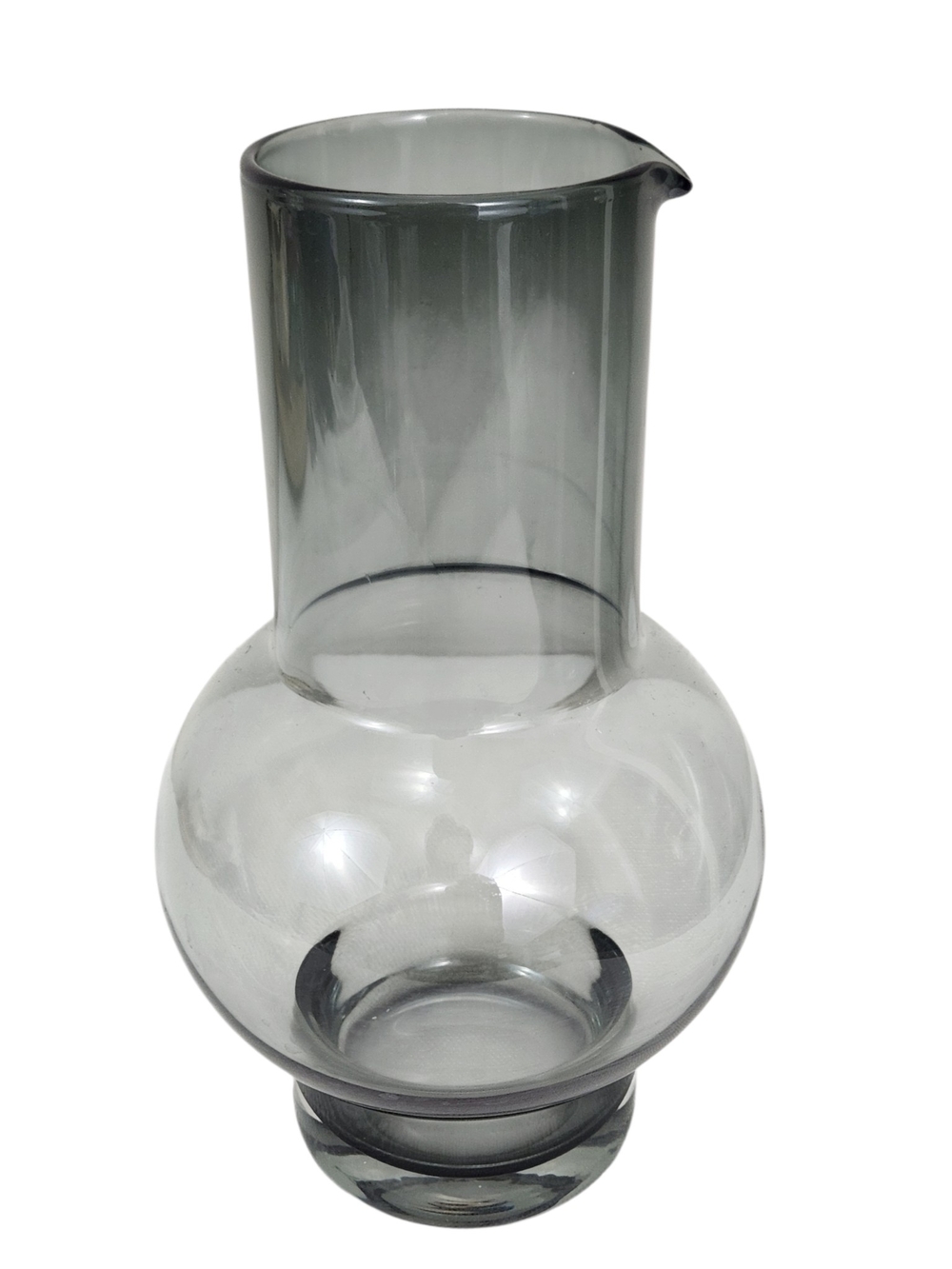 Modernist Smoke Gray Glass Beverage Carafe
